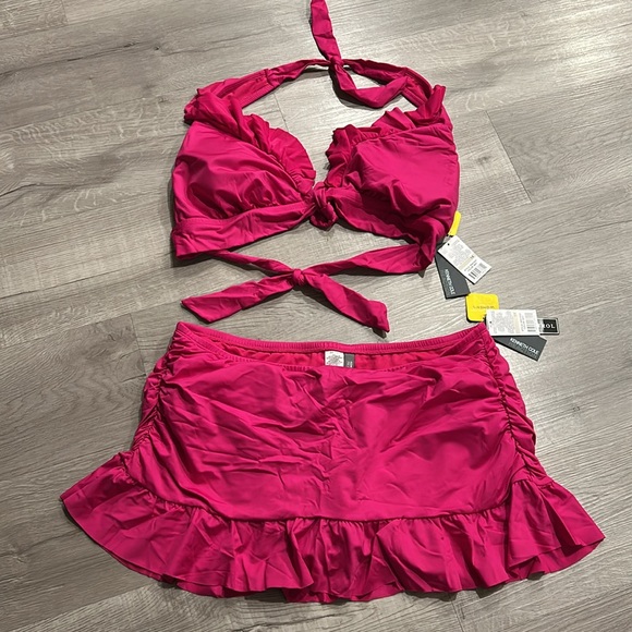 KENNETH COLE REACTIONWomen’s Raffle Tummy Control Swim Set
